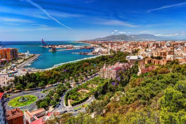 Malaga Gibralfaro Kalesi alınan havadan görünümü