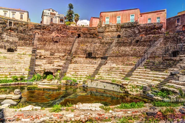 Ancient Roman theater in Catania — Stock Photo, Image