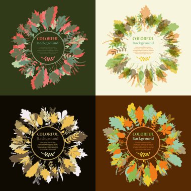 Sonbahar yuvarlak çerçeve. Sonbahar yaprakları çelenk.