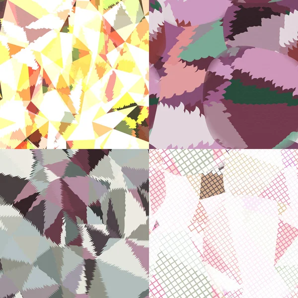 Αφηρημένα φόντα με τρίγωνα και πολύχρωμα γεωμετρικά σχήματα. — Διανυσματικό Αρχείο