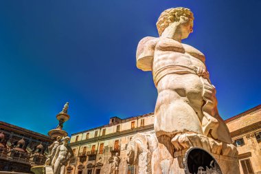 Ünlü Barok Piazza Pretoria, Palermo, Sicilya yazıklar Çeşmesi