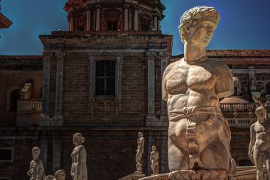 Ünlü Barok Piazza Pretoria, Palermo, Sicilya yazıklar Çeşmesi