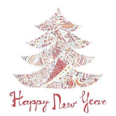 mutlu yeni yıl ve neşeli Noel kartı.