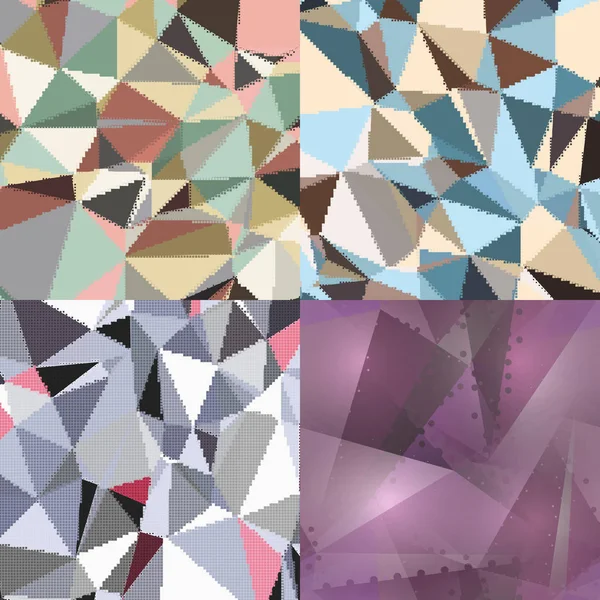 Fond abstrait avec des triangles et des formes géométriques colorées . — Image vectorielle