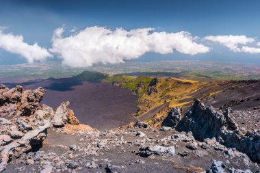Manzara Etna yanardağı, Sicilya, İtalya.