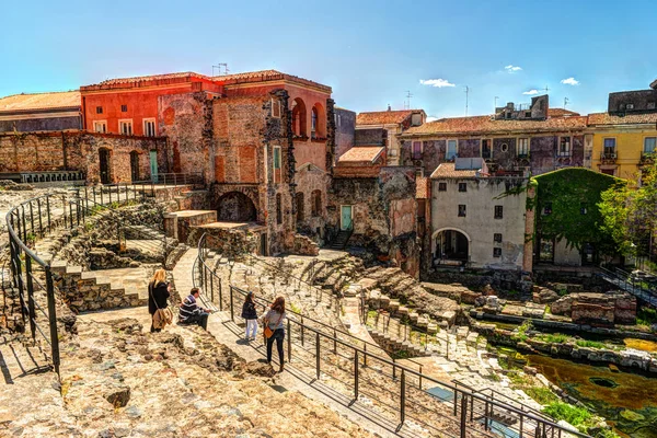 Ancient Roman theater in Catania — Stock Photo, Image