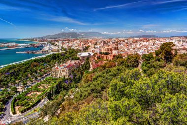 Malaga Gibralfaro Kalesi alınan havadan görünümü