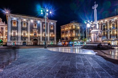 Piazza Duomo Katedrali Santa Agatha, Catania Sicilya, İtalya ile