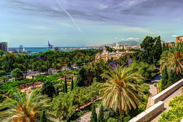 A légi felvétel a Málaga Gibralfaro castle vett — Stock Fotó