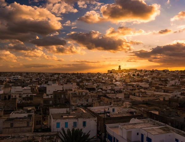 Pohled z mediny a hrad kasbah v Sousse — Stock fotografie