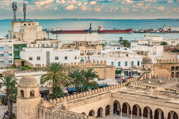 Gyönyörű naplemente, Sousse, Tunézia. — Stock Fotó