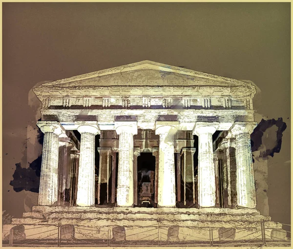 Αντίκες ελληνικό ναό του Concordia στην την κοιλάδα των ναών, Αγκριτζέντο, Σικελία, Ιταλία — Φωτογραφία Αρχείου