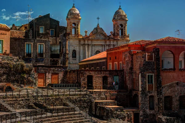 Antico teatro romano a Catania — Foto Stock