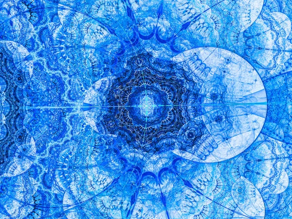 Güzel mavi arka plan ile soyut çiçek veya kar tanesi.