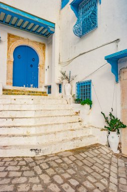 Sidi Bou Said, geleneksel Tunus mimarisi ile famouse köy.