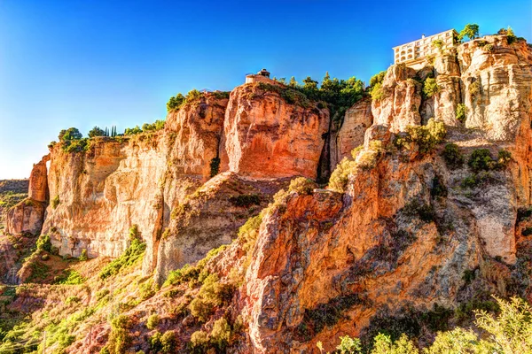 Ronda, Hiszpania, krajobraz z wąwozu Tajo — Zdjęcie stockowe
