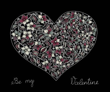 Elle çizilmiş kalp renkli desenli