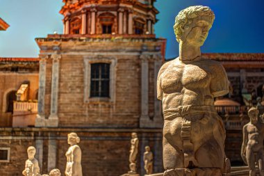Ünlü Barok Piazza Pretoria, Palermo, Sicilya yazıklar Çeşmesi