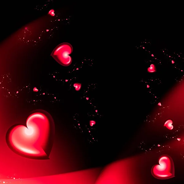 Background with red hearts — Stock Photo, Image
