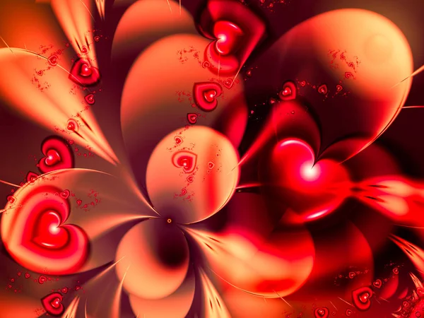 Hintergrund mit roten Herzen — Stockfoto