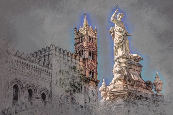 Kathedrale von Palermo, Sizilien, Italien — Stockfoto