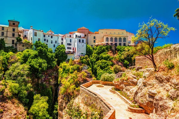 Ronda, Spanje, een landschap met de kloof Tajo — Stockfoto