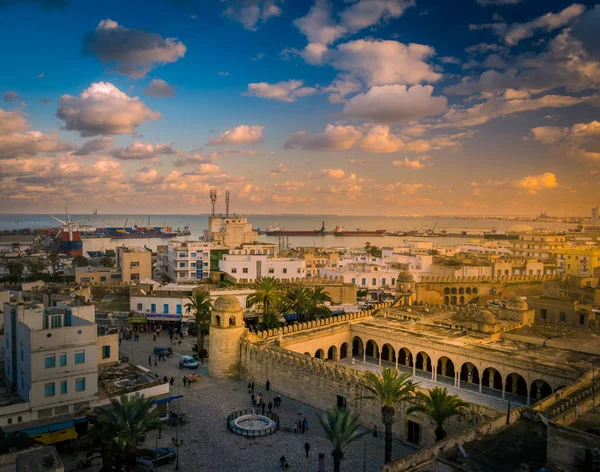 Beautiful sunset in Sousse, Tunisia. — Stock Photo, Image