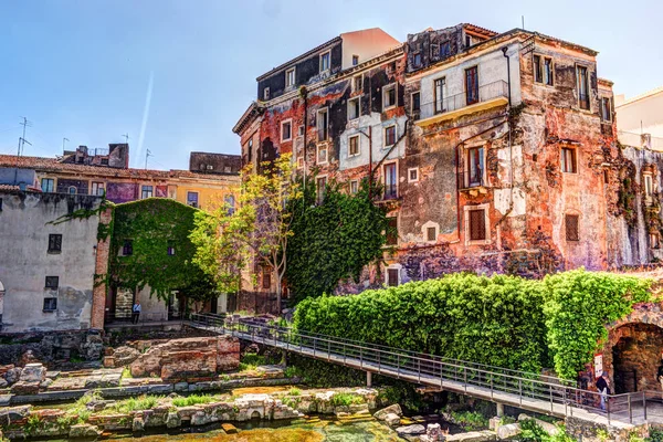 Antico teatro romano a Catania — Foto Stock