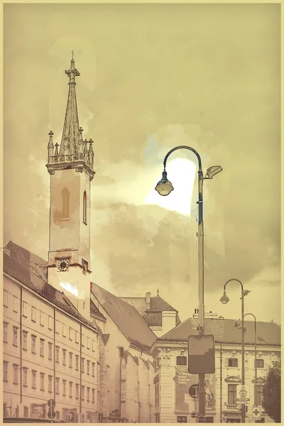 Красивая фотография исторических зданий в Вене — стоковое фото