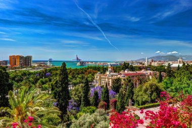 Malaga Gibralfaro Kalesi alınan havadan görünümü