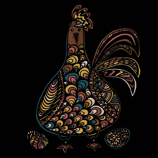 Пасхальне яйце барвиста ілюстраційна листівка намальована вручну — стоковий вектор