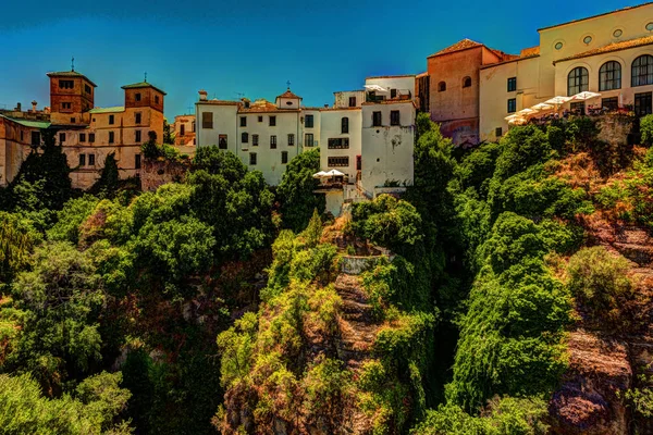 Ronda, Spanje, een landschap met de kloof Tajo — Stockfoto