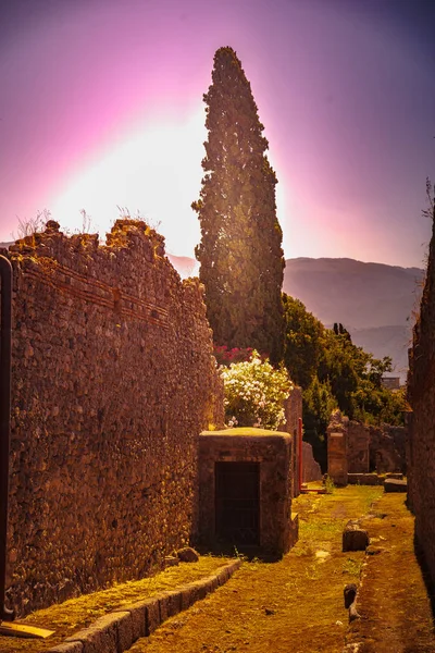 Den berömda antika platsen i Pompeji, nära Neapel. — Stockfoto