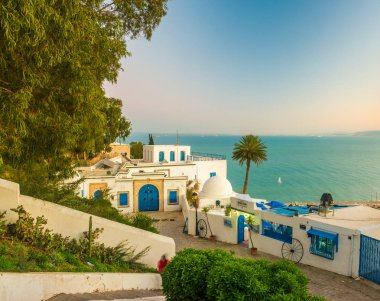 Sidi Bou Said, geleneksel Tunus mimarisi ile famouse köy.