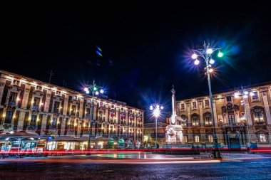 Sicilya, İtalya Catania Town Hall ile Piazza Duomo