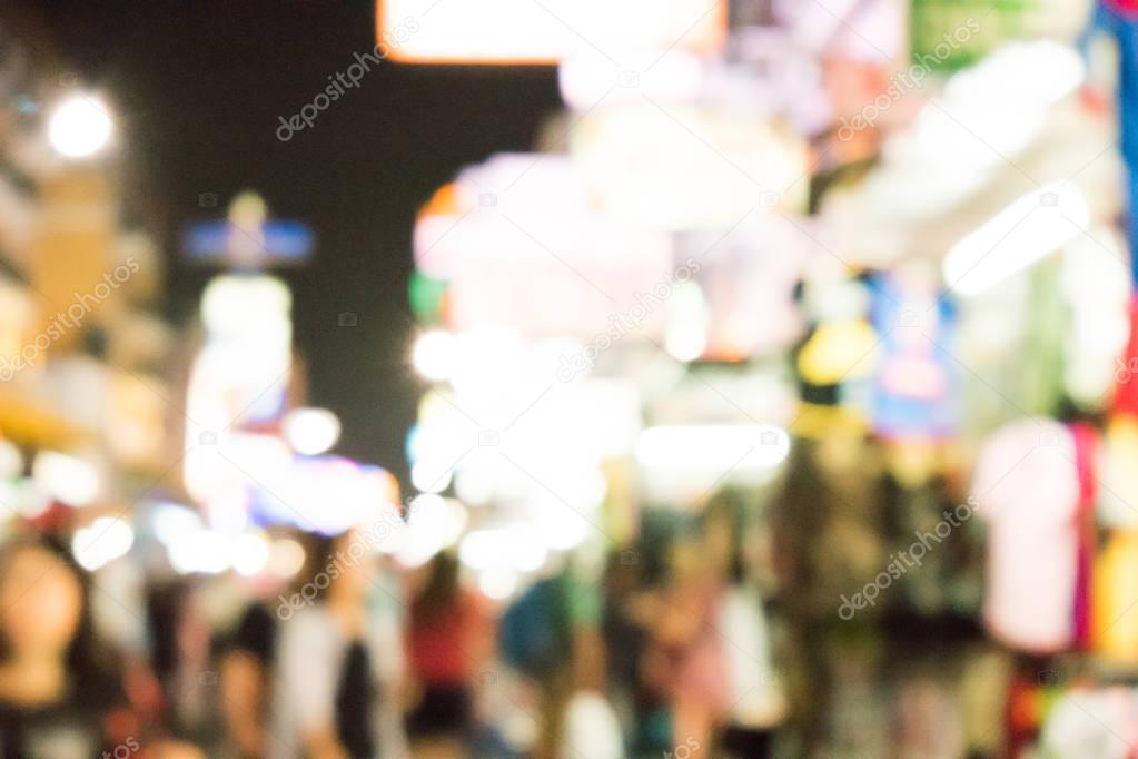 Blurred image of busy night life in the city.