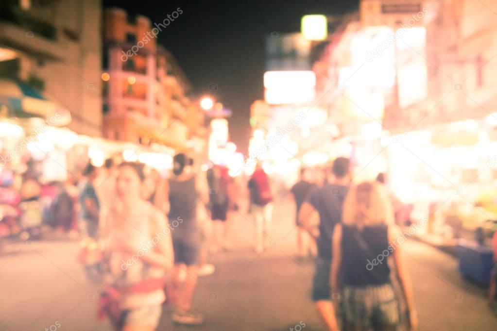 Blurred image of busy night life in the city.