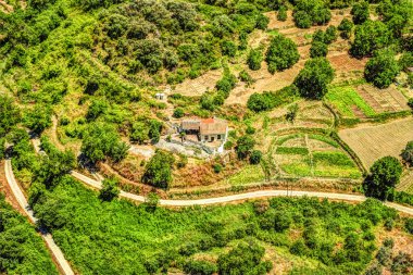 Bir peyzaj düz yatıyordu, hava Üstten Görünüm