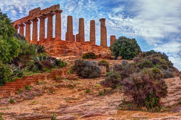 Templo de Juno - antiguo monumento griego en el Valle dei Templi —  Fotos de Stock