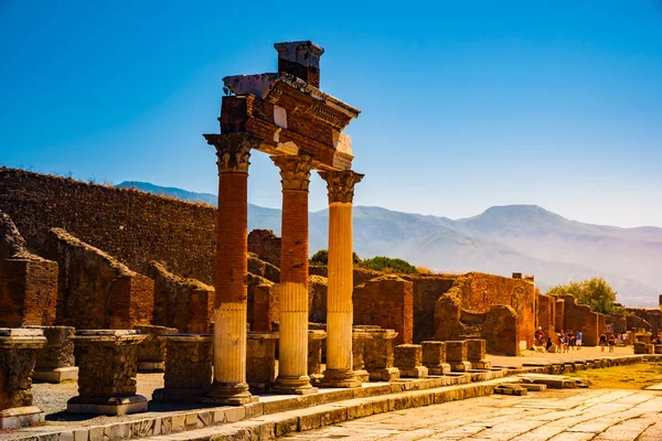 The famous antique site of Pompeii, near Naples.