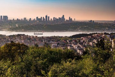 Istanbul ve Boğaziçi Köprüsü, Istanbul, Türkiye Panoraması