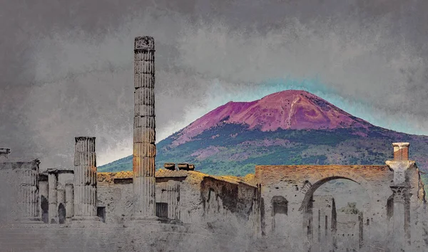 Le célèbre site antique de Pompéi, près de Naples . — Photo