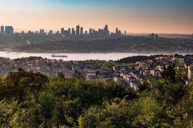 Istanbul ve Boğaziçi Köprüsü, Istanbul, Türkiye Panoraması