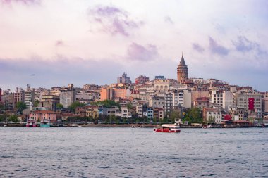 İstanbul, Türkiye'nin Orta Çağ Simgesel Yapı kule Beyoğlu İlçe tarihi mimarisi ve galata