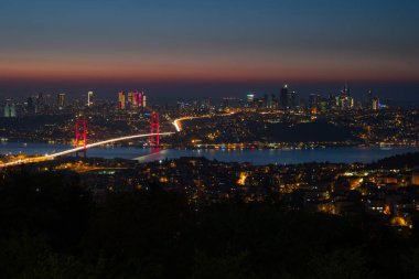 Istanbul ve Boğaziçi Köprüsü, Istanbul, Türkiye Panoraması
