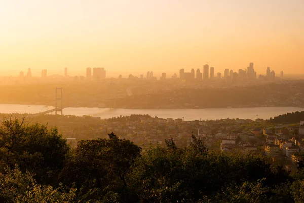 Panorama von istanbul und bosporus-brücke, istanbul, türkei — Stockfoto
