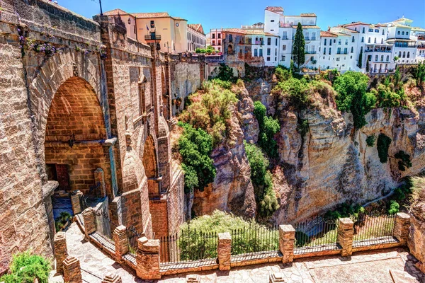 Ronda, Spanje, een landschap met de kloof Tajo — Stockfoto