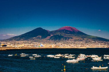 Napoli, Napoli Körfezi limanda görünümünü Panoraması,