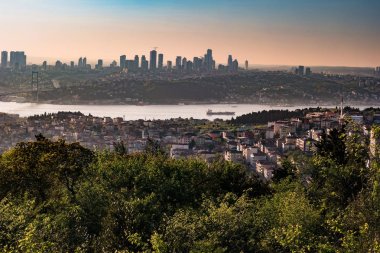 Istanbul ve Boğaziçi Köprüsü, Istanbul, Türkiye Panoraması