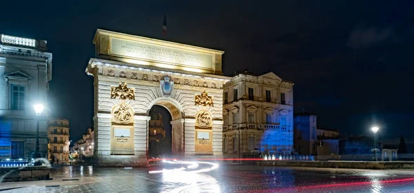 Порт-дю-Пейру - триумфальная арка в Монпелье. Монпелье, Окситания, Франция — стоковое фото